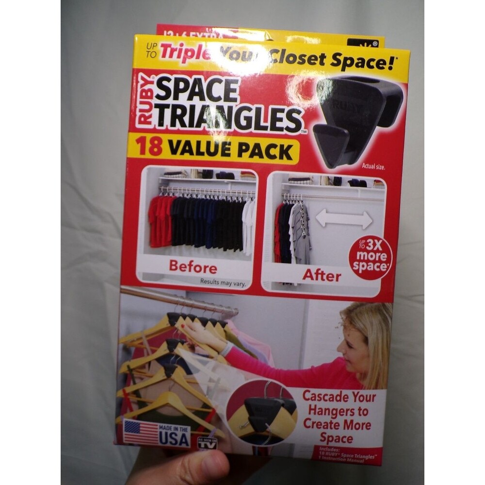 Ruby Space Triangles Hanger Connectors 18 Pack Closet Space Saver Black